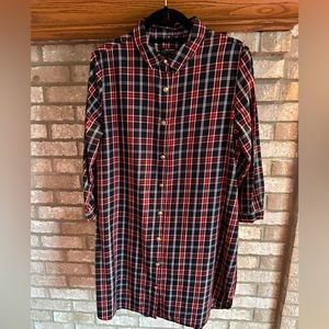 Zara Plaid Button Up Dress With Gold Buttons Size Large